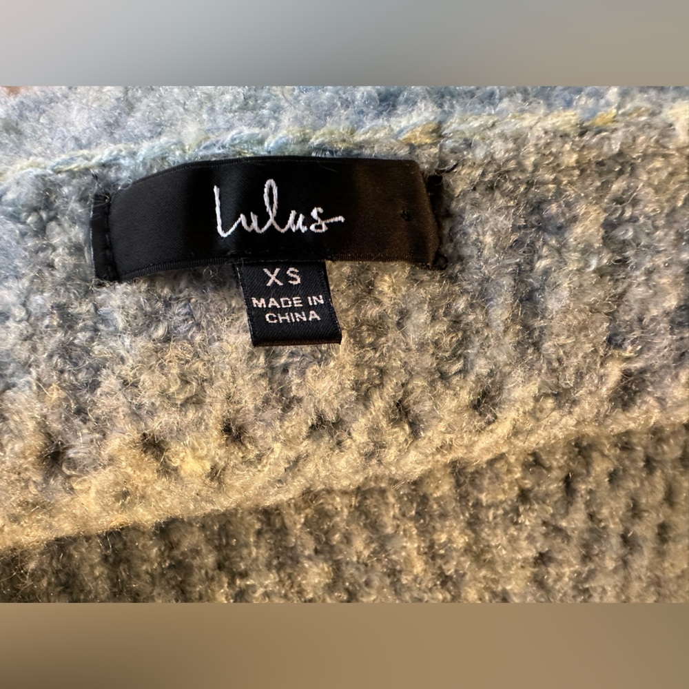 Lulus turquoise open knit sweater - Picture 5 of 5